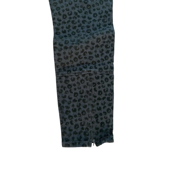 Anthro Pilcro & the Letterpress Womens Jeans Blue STET Leopard Skinny Zip Hem 28 - Picture 3 of 6